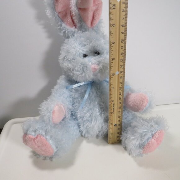 Blue Bunny Plush Rabbit with pink ears Baby Blue - Picture 2 of 7